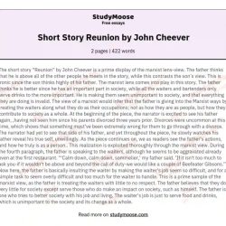 Reunion by john cheever analysis