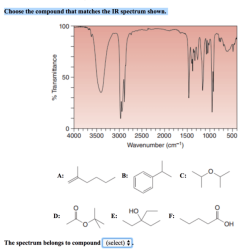 Choose the compound that matches the ir spectrum shown.